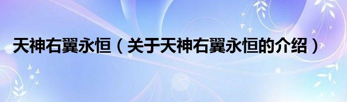 天神右翼永恒（关于天神右翼永恒的介绍）