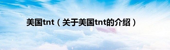 美国tnt（关于美国tnt的介绍）