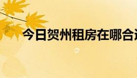 今日贺州租房在哪合适（贺州租房网）