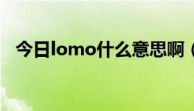 今日lomo什么意思啊（LOMO什么意思）