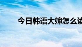 今日韩语大婶怎么读（韩语daum）