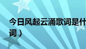 今日风起云涌歌词是什么意思（风起云涌 歌词）