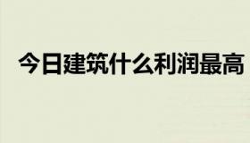 今日建筑什么利润最高（建筑什么是连梁）