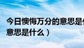 今日懊悔万分的意思是什么（“悔恨万分”的意思是什么）