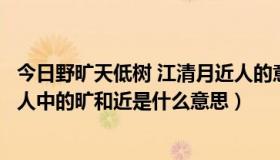 今日野旷天低树 江清月近人的意思（野旷天低树，江清月近人中的旷和近是什么意思）