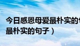 今日感恩母爱最朴实的句子朋友圈（感恩母爱最朴实的句子）