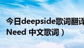 今日deepside歌词翻译（deepside What I Need 中文歌词）