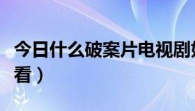 今日什么破案片电视剧好看（什么破案片最好看）