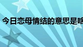 今日恋母情结的意思是啥（什么是恋母情结）