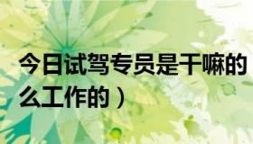 今日试驾专员是干嘛的（试乘试驾专员是干什么工作的）