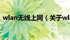wlan无线上网（关于wlan无线上网的介绍）