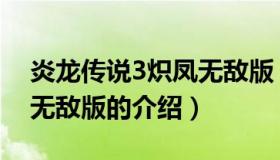 炎龙传说3炽凤无敌版（关于炎龙传说3炽凤无敌版的介绍）
