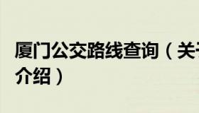 厦门公交路线查询（关于厦门公交路线查询的介绍）