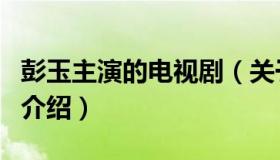 彭玉主演的电视剧（关于彭玉主演的电视剧的介绍）