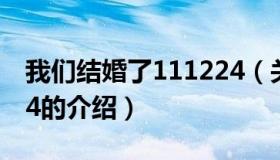 我们结婚了111224（关于我们结婚了111224的介绍）