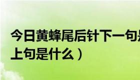 今日黄蜂尾后针下一句是什么（黄蜂尾后针的上句是什么）