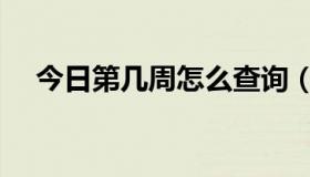 今日第几周怎么查询（今天第几周查询）