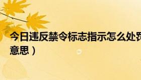 今日违反禁令标志指示怎么处罚（违反禁令标志指示是什么意思）