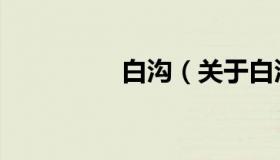 白沟（关于白沟的介绍）