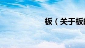 板（关于板的介绍）