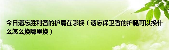 今日遗忘胜利者的护肩在哪换（遗忘保卫者的护腿可以换什么怎么换哪里换）