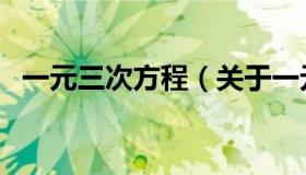 一元三次方程（关于一元三次方程的介绍）