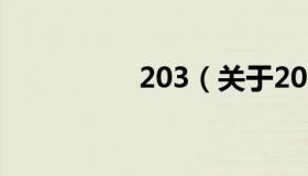 203（关于203的介绍）
