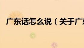 广东话怎么说（关于广东话怎么说的介绍）