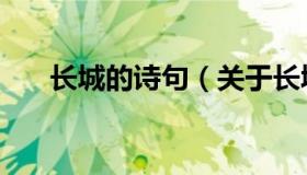 长城的诗句（关于长城的诗句的介绍）
