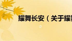 耀舞长安（关于耀舞长安的介绍）