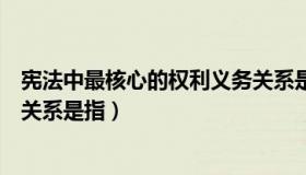 宪法中最核心的权利义务关系是（宪法中最核心的权利义务关系是指）