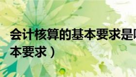会计核算的基本要求是哪几项（会计核算的基本要求）