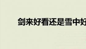 剑来好看还是雪中好看（剑来好看）