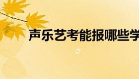 声乐艺考能报哪些学校（声乐艺考）