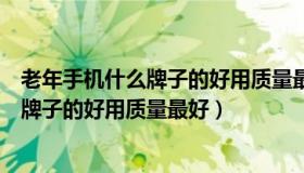 老年手机什么牌子的好用质量最好声音最大（老年手机什么牌子的好用质量最好）