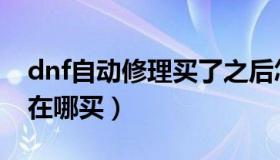 dnf自动修理买了之后怎么用（dnf自动修理在哪买）