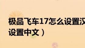 极品飞车17怎么设置汉化（极品飞车17怎么设置中文）