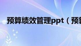 预算绩效管理ppt（预算绩效管理的内容）