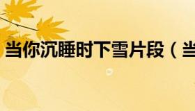 当你沉睡时下雪片段（当你沉睡时下载迅雷）