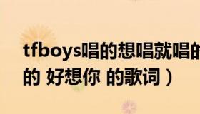 tfboys唱的想唱就唱的歌词（TFBOYS翻唱的 好想你 的歌词）
