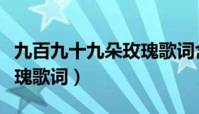 九百九十九朵玫瑰歌词含义（九百九十九朵玫瑰歌词）