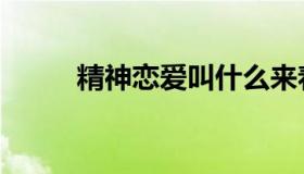 精神恋爱叫什么来着（精神恋爱）
