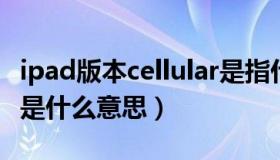 ipad版本cellular是指什么（ipad cellular版是什么意思）