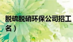 脱硫脱硝环保公司招工（脱硫脱硝环保公司排名）