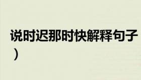 说时迟那时快解释句子（说时迟那时快的意思）