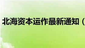 北海资本运作最新通知（中国北海资本运作）