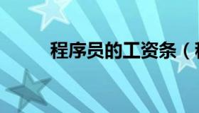 程序员的工资条（程序员的工资）