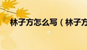 林子方怎么写（林子方个人简介是什么）