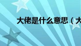 大佬是什么意思（大佬是什么意思）