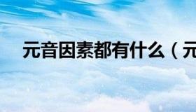 元音因素都有什么（元音因素都有哪些）